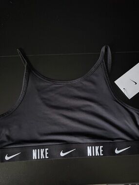 Nike Black Crop Sports Bra with Branded Elastic